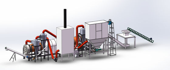 Forno di carbonizzazione efficiente con raccoglitore di polveri da ciclone per un funzionamento privo di inquinamento